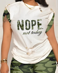 Casual Sensible Digital Printed Skirt Suit