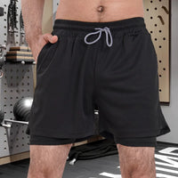 Men Sport Shorts Sportswear Double