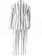 2 Piece B/W Stripe Women Matching Sets
