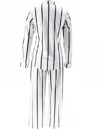 2 Piece B/W Stripe Women Matching Sets