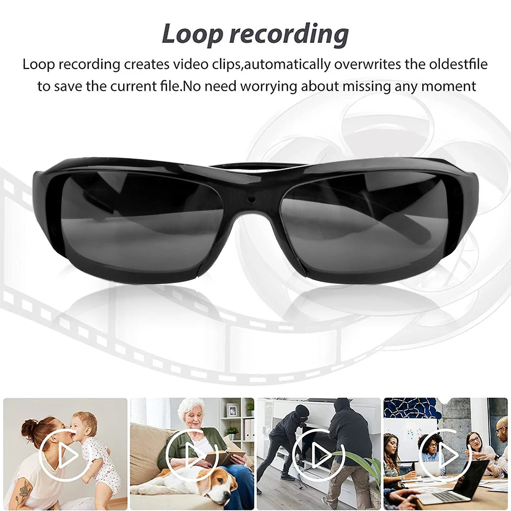 Glasses Camera HD 1080P Video Take Photo Outdoor Video Recorder Cycling Wearable Protable Mini Camera One Button Control