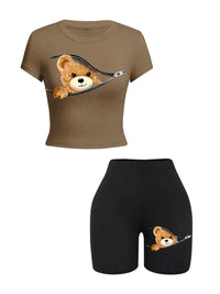 Women Teddy Bear Emerged 2 Pcs Set