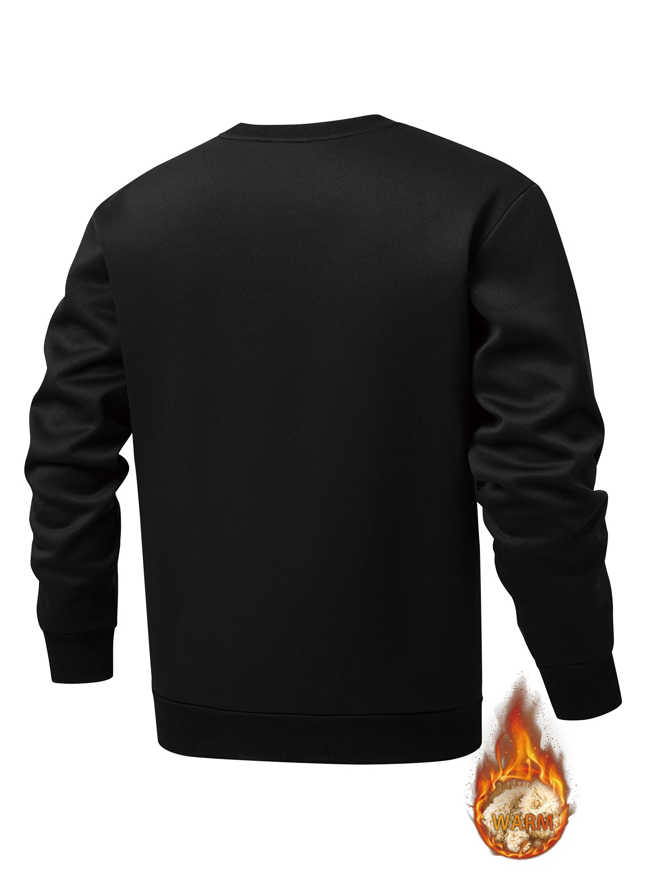 Men's winter sportswear set; warm fleece round neck sweatshirt and men's drawstring sport pants