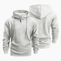 Spring and Autumn Zipper Hooded Casual Sweatshirt