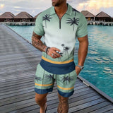 Casual Coconut Print Shorts Two-Piece Suit
