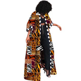 African Ethnic Print Loose Long Trench Coat Streetwear