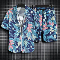 2 Pcs Casual Quick Dry Beach Suit For Men