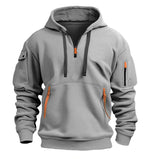 Multi Pocket Zipper Fleece Hoodie