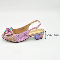 Fashion Italian Shoe and Bag Set with Rhinestone