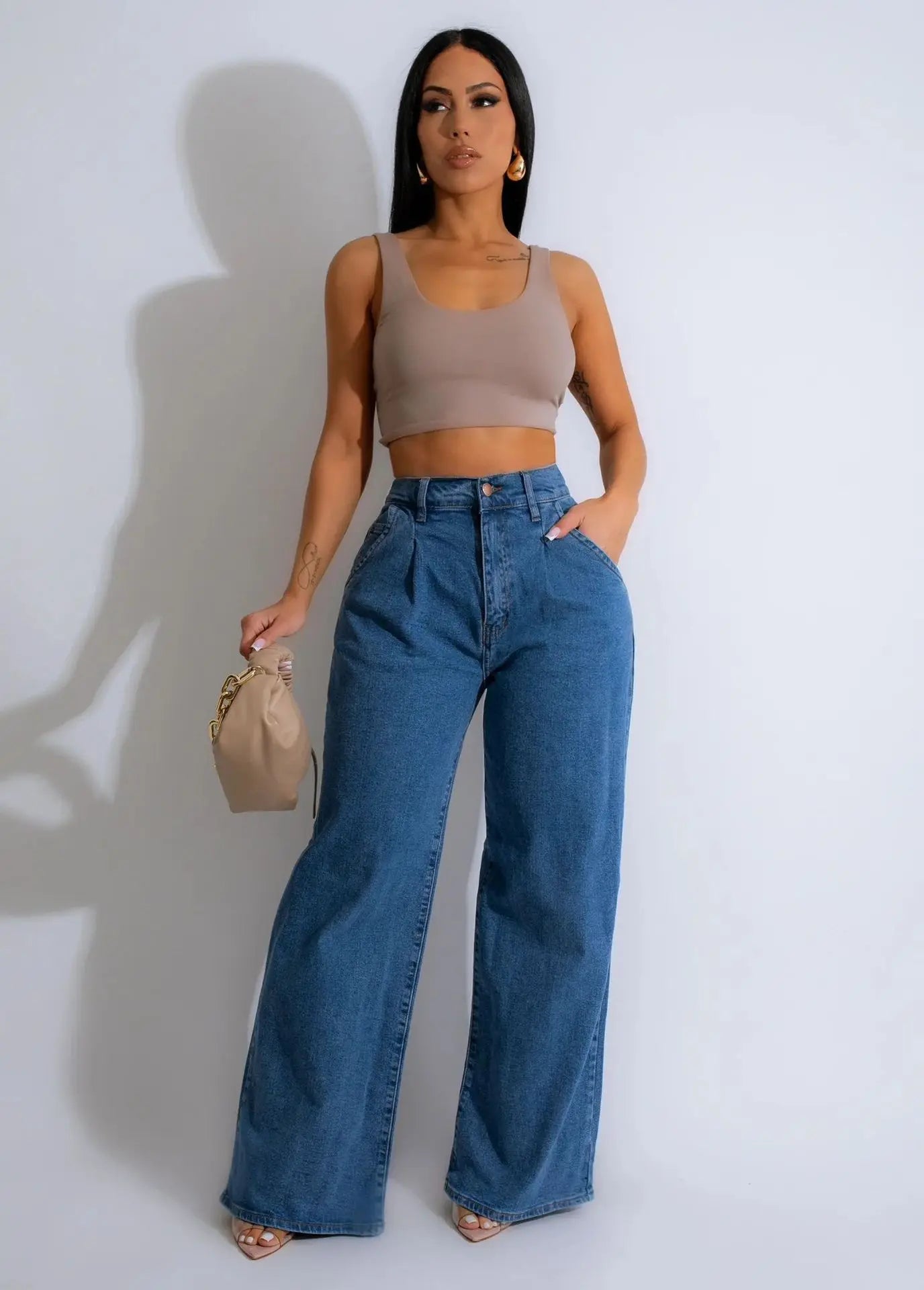 Casual Streetwear Button Pocket Pant