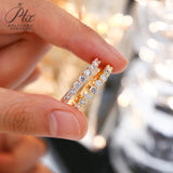 14K 18K Gold Plated Ring S925 Silver Pave Ring White Moissanite Ring