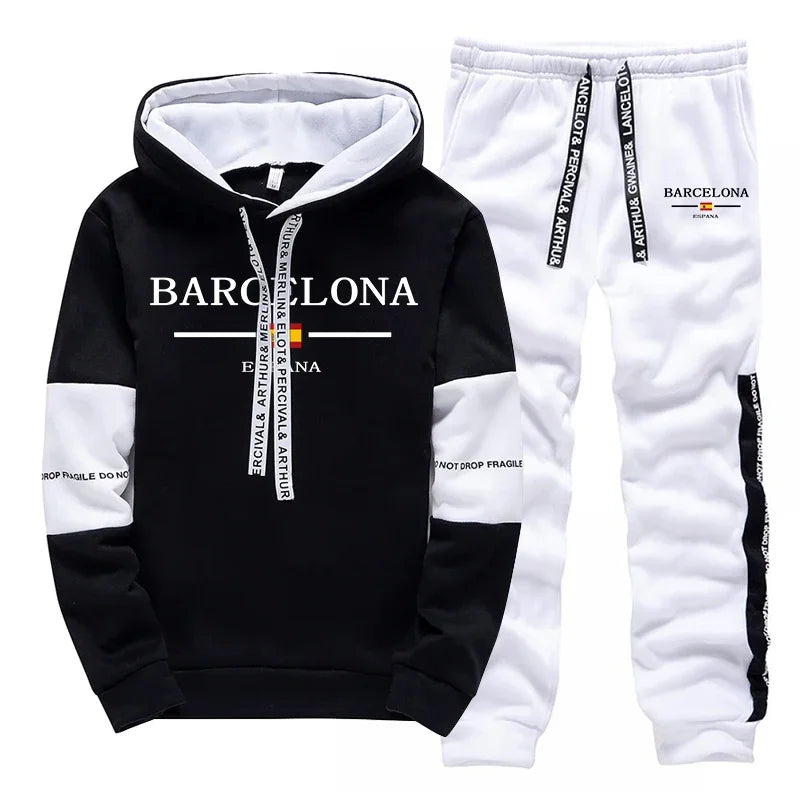 Fashion Mens Tracksuit Print Casual Sweatshirts Sportswear Outdoors Sports Jogging Mens Clothing Single Piece Hoodie Pants 2025