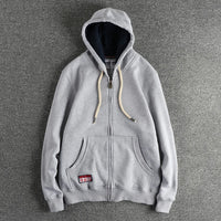 Cardigan Men's Casual Pure Color Zipper Hoodie