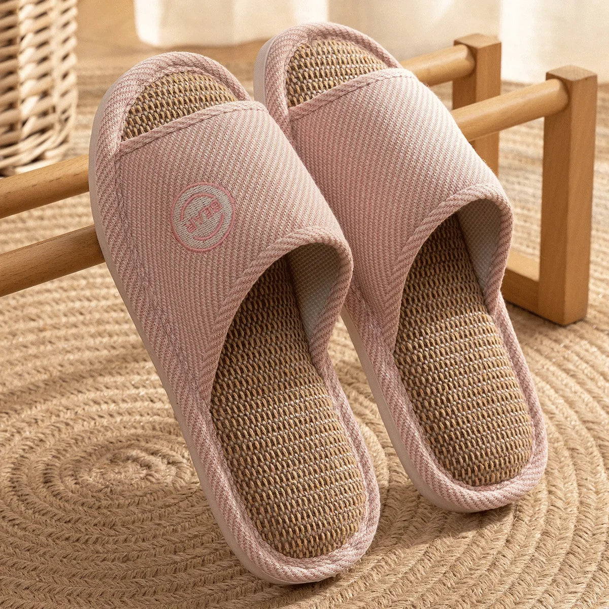 Non Slip Women Breathable Linen Slippers