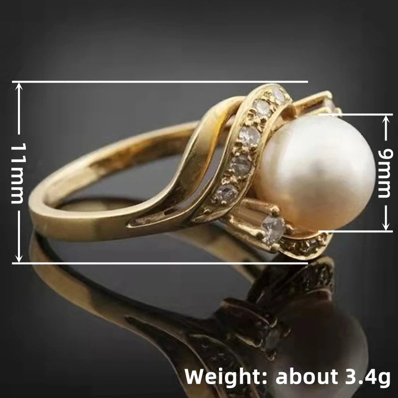 Huitan Gold Color Women Wedding Rings