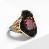 Exaggerated Irregular Black Gold Ring