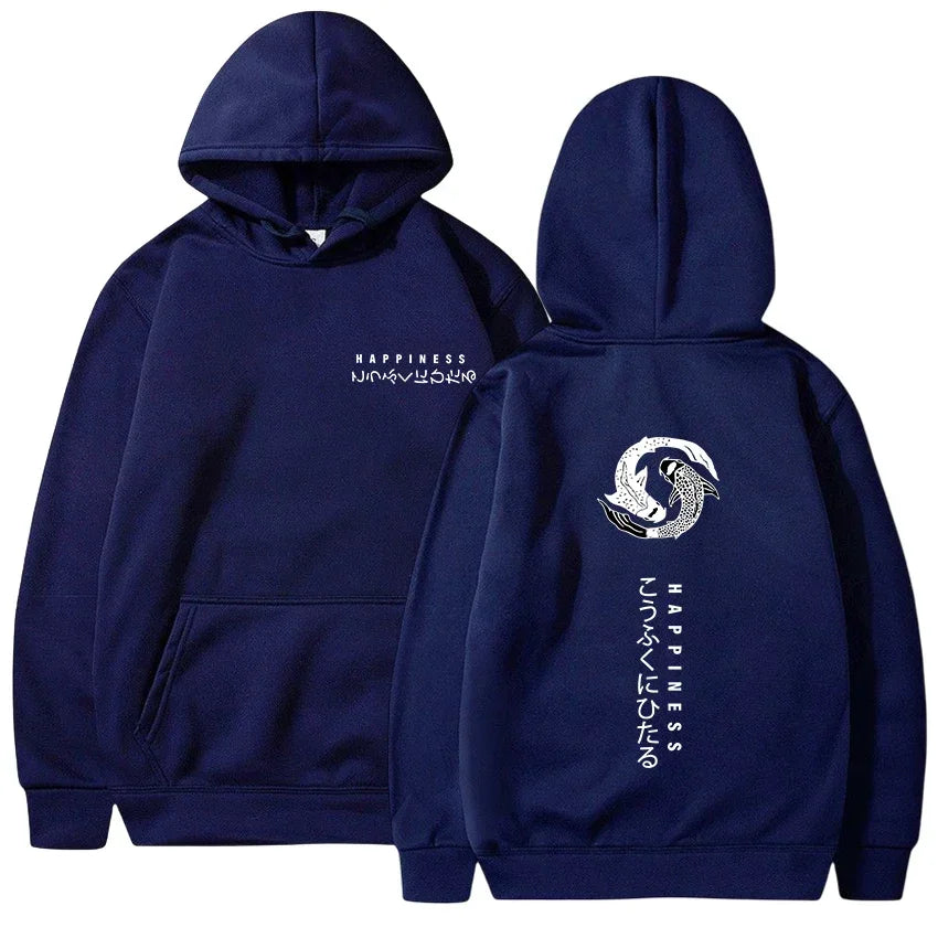 New Trendy Print Versatile Men Hooded Sweatshirt