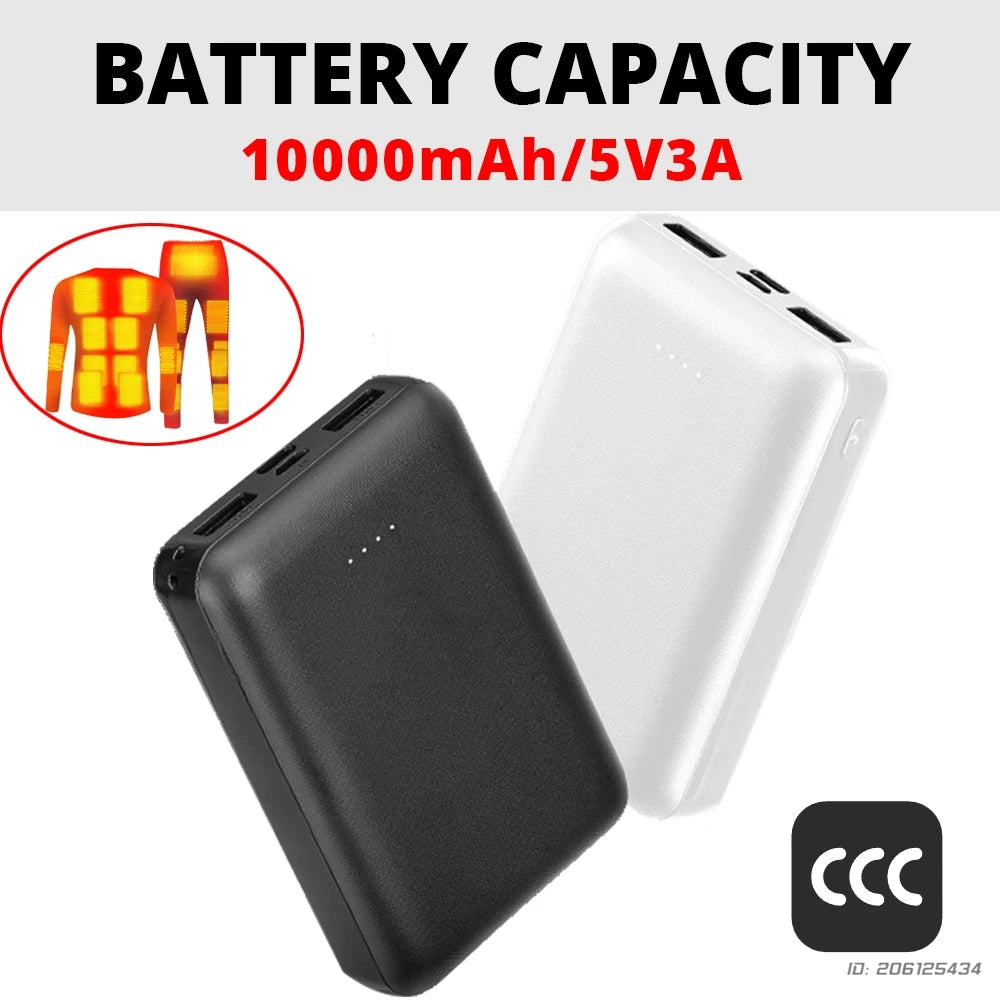 Power Bank 10000mAh/5V3A Portable Charging Powerbank Mobile Phone External Battery Fast Charging Warm Palace Belt Heating USB