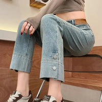 High Waist Fitted Vintage Chic Denim Pants