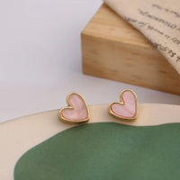 Gold Plated Pearl Heart Stud