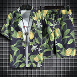 2 Pcs Casual Quick Dry Beach Suit For Men