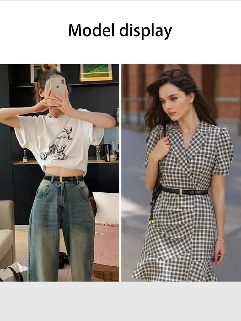 Women's Belt Fashion High-quality Pin Buckle Belt Genuine Luxury Soft PU Leather Belt Women Pair with Pants Jeans，For Ideal Gift