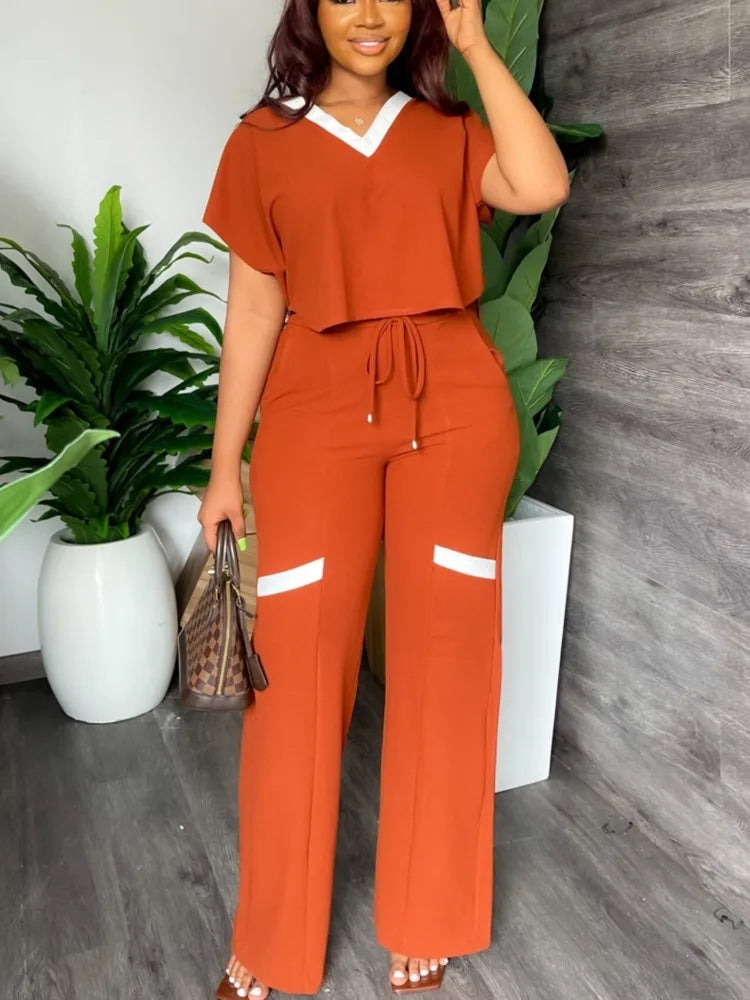 Women's Casual Elegant Short Sleeve Sports Suit