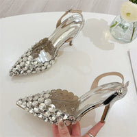 Women Sexy Pointed Toe Elegant Crystal Pumps