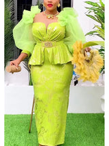 African  Fashion Plus Size Sequin Evening Party Long Dress