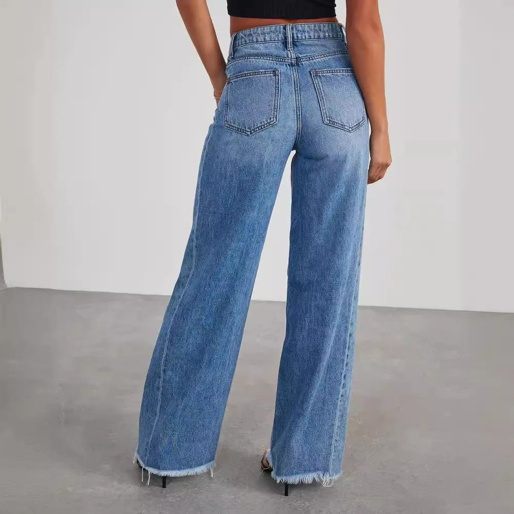 Casual High Waist Splice Pockets Pants