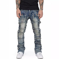 Fashionable Trendy Flared Men Denim Pants