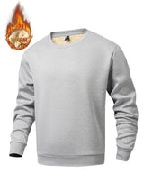 Men's winter sportswear set; warm fleece round neck sweatshirt and men's drawstring sport pants