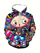 New Fashion Men'sGraphic Print Hoodie