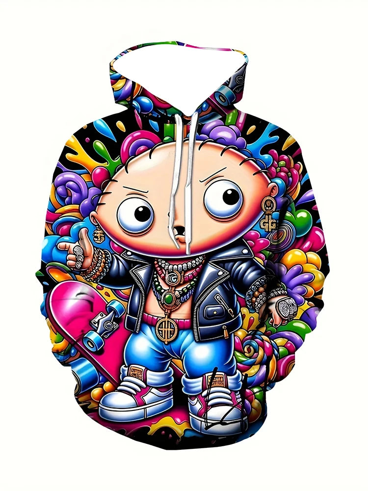 New Fashion Men'sGraphic Print Hoodie