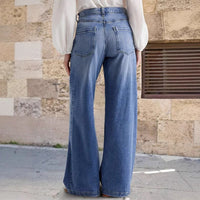 Women Vintage Distressed Wide Leg Streetwear Pants