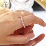 14K 18K Gold Plated Ring S925 Silver Pave Ring White Moissanite Ring