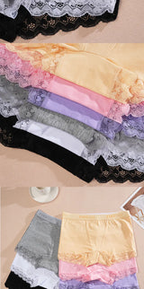 3Pcs Women's Lace Panties Cotton boxer briefs Seamless Sports Boxers Underwear Female Briefs Lingerie Intimate Underpant S-XXL