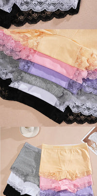 3Pcs Women's Lace Panties Cotton boxer briefs Seamless Sports Boxers Underwear Female Briefs Lingerie Intimate Underpant S-XXL
