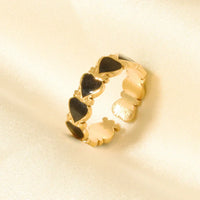 Elegant Ring Enamel Stainless Steel Rings For Women Men Accessories Flower Plant Jewelry Real Gold