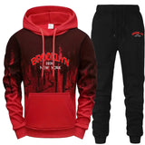 Daily Mens Tracksuit Casual Letter Printing Splash-ink Hooded Sweatshirts Sports Jogging Mens Clothing Single Piece Tops Pants