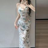 Tie-dye Sexy Slim Fit Gathering Suit