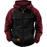 Men's Zipper Patchwork Fleece Sweatshirt