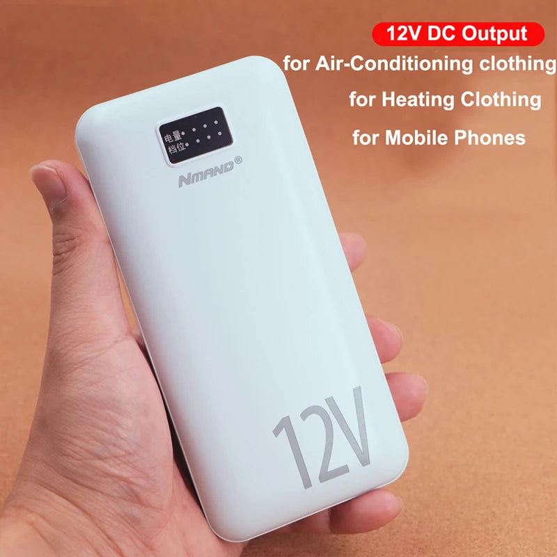 18000mAh Power Bank 12V DC Output Portable Charger Powerbank for iPhone Xiaomi Cooling Fan Heated Vest Jacket External Battery