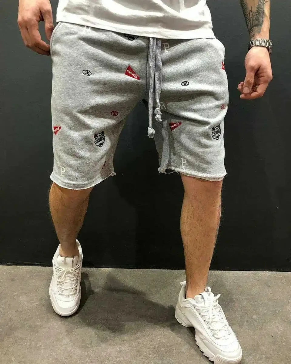 Casual Embroidery  Men Cargo Jogging Shorts