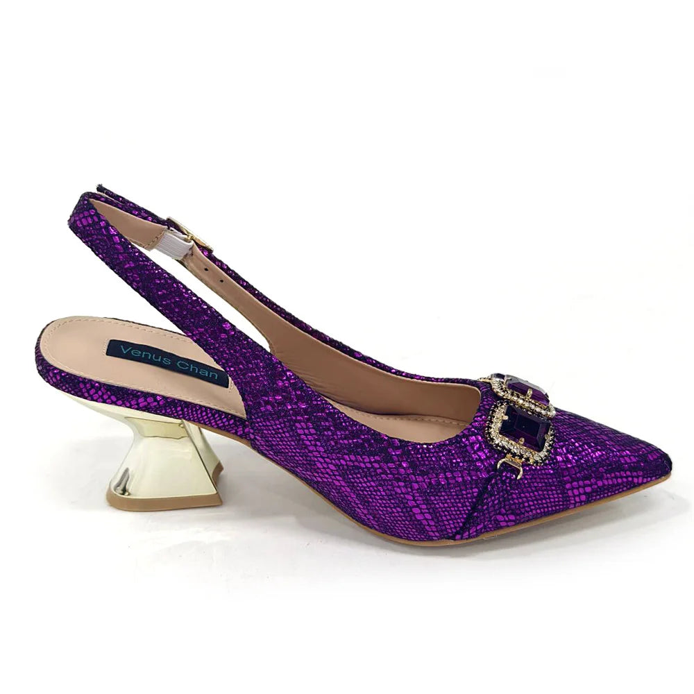 Pointed Toe High Heels Shoes and Bags Set