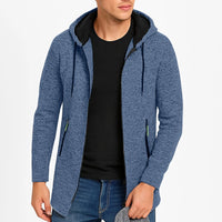 Men Zipper Long Sleeve Casual Hoodie