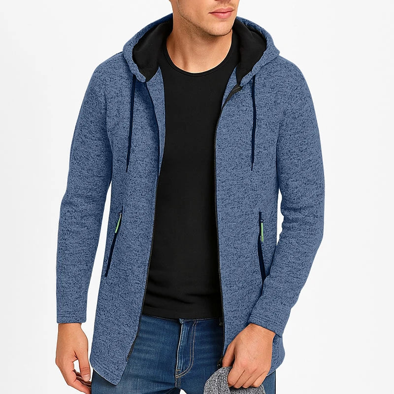 Men Zipper Long Sleeve Casual Hoodie