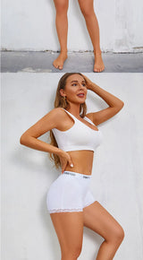 3Pcs Women's Lace Panties Cotton boxer briefs Seamless Sports Boxers Underwear Female Briefs Lingerie Intimate Underpant S-XXL