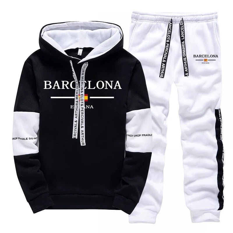 Fashion Mens Tracksuit Print Casual Sweatshirts Sportswear Outdoors Sports Jogging Mens Clothing Single Piece Hoodie Pants 2025