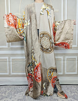 African Dresses For Women Plus Size Muslim Summer Silk Loose Cardigans Traditional Ramadan Long Duster Coat For Party